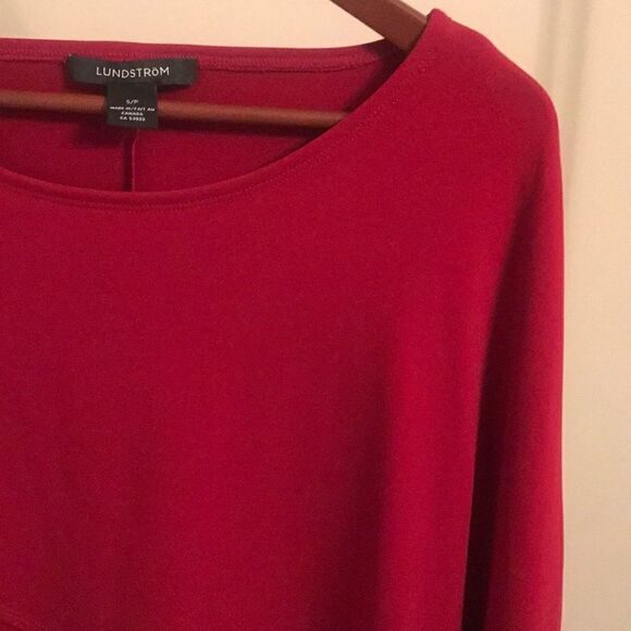 Lundstrom Asymmetrical Panel Red Dress - Size SM - Picture 5 of 7